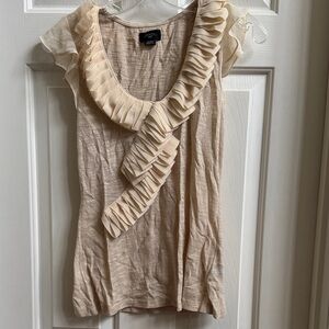 Deletta Cream Ruffled Blouse